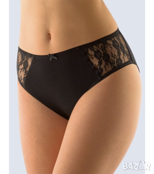 Черни памучни бикини с дантела Gina EU 46/48, снимка 1