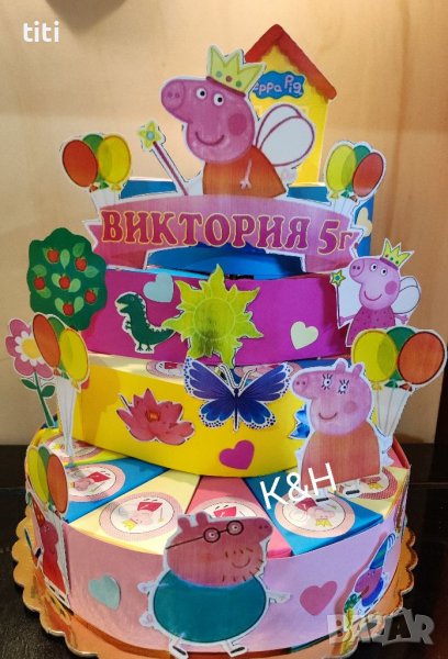 Картонена торта Пепа Пиг Peppa pig , снимка 1