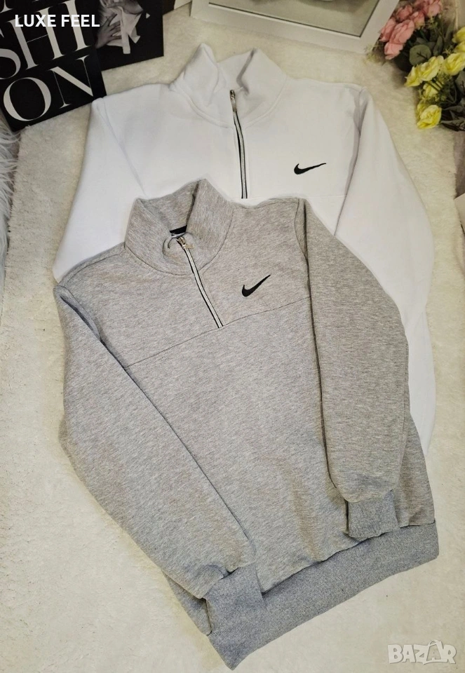 Nike ⚜️ Ватирани Блузи - Сива, снимка 1