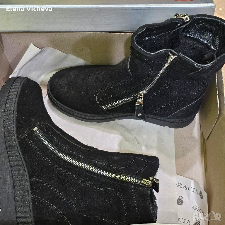 Чисто нови ежедневни български дамски боти от естествен велур, снимка 1