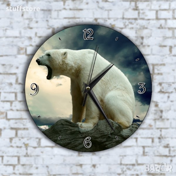 Стенен Часовник - Красива Бяла Мечка, снимка 1