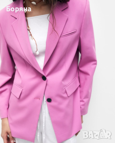 Pull & Bear нов розов блейзър размер S, снимка 2 - Сака - 44699595