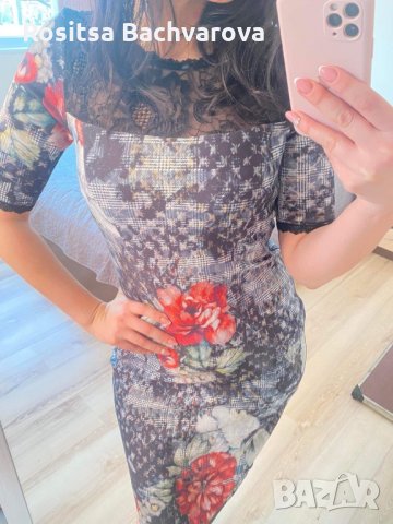 Елегантна рокля с 3/4 ръкав, М размер, снимка 6 - Рокли - 35985484