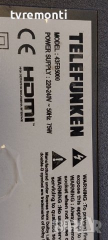 MAIN 17MB211S  for 43inc DISPLAY for, TELEFUNKEN  43FB5000 DISPLAY VES430UNDL-2D-N12, снимка 6 - Части и Платки - 39602855