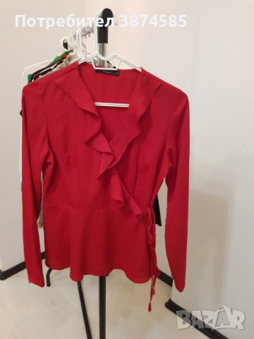 Дамска червена риза размер М, снимка 1 - Ризи - 42662320
