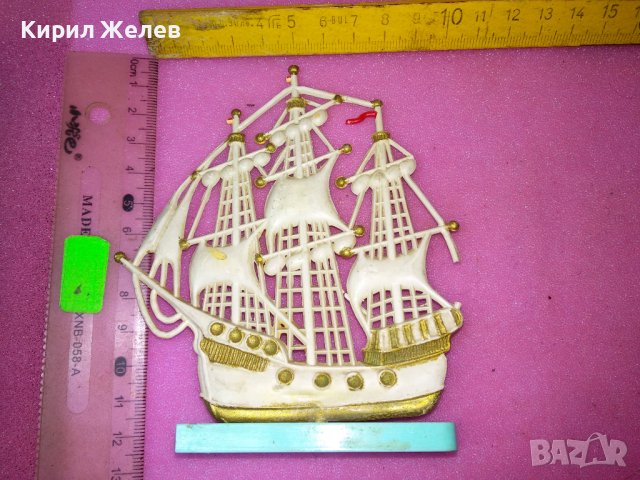 ШХУНА ПЛАТНОХОД ВЕТРОХОД СТАРО ДЕКОРАТИВНО БАКЕЛИТОВО КОРАБЧЕ За КОЛЕКЦИЯ ТЕМАТИЧЕН ИНТЕРИОР 42886, снимка 2 - Колекции - 44186785