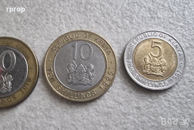 Монети. Африка. Кения. 5, 10, 10, 20 шилинга. 1995 -  2010 година. 4 бройки., снимка 4 - Нумизматика и бонистика - 42305498