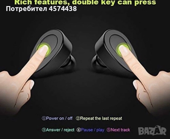 TWS-K2 Mini V4.1 Безжични стерео Bluetooth слушалки с калъф за зареждане, снимка 10 - Bluetooth слушалки - 52506359