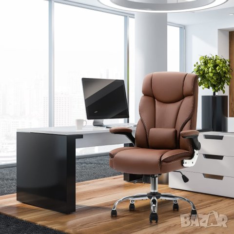 Ергономичен офис стол с мека седалка и облегалка YMS-6002-BR, снимка 7 - Столове - 41040663