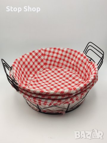 Метален поднос панер с текстил  