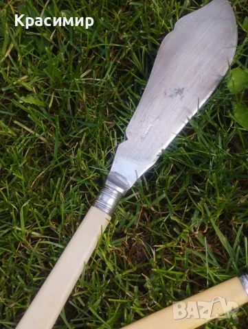 Викториански посребрени прибори. 📐Нож/шпатула 28 см 📐Вилица 24,5 см 💰 20 лв. за бр./ЗАЕДНО за 30 , снимка 10 - Антикварни и старинни предмети - 48082703