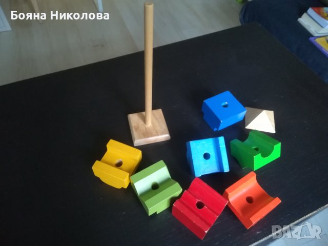 Детска дървена кула / низанка Goki, снимка 3 - Образователни игри - 38943955