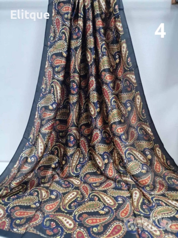 Дамски красив сатенен шал 1.80х0.90см, снимка 7 - Шалове - 52895458