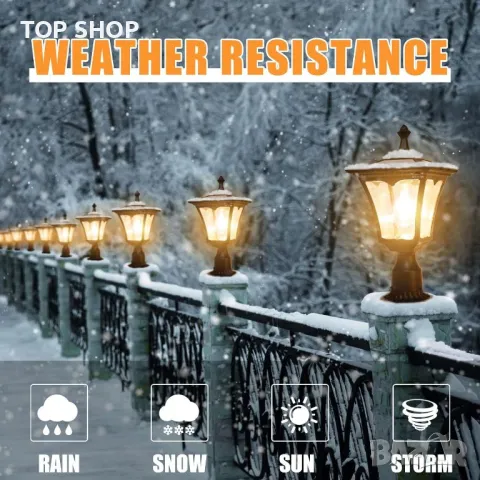 Външна градинска соларна лампа от лят алуминий, снимка 5 - Соларни лампи - 49971381