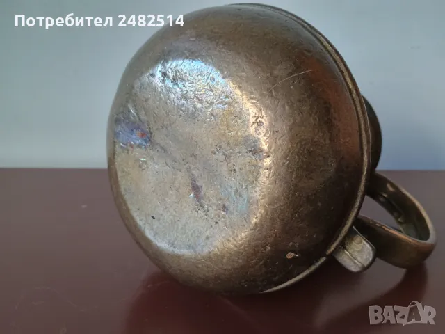 2240 грама. Много стара масивна бронзова кана, ваза. , снимка 4 - Антикварни и старинни предмети - 48901585