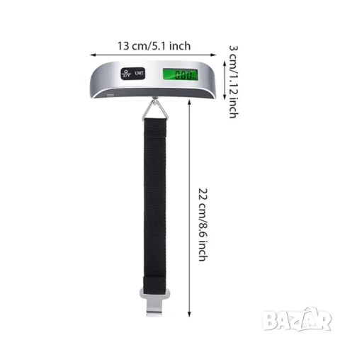 Електронно кантарче за багаж 50 kg с LCD, снимка 3 - Аксесоари и консумативи - 55863924