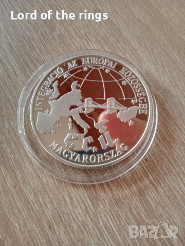 500 форинта 1993 сребро Интеграция с ЕС рядка, снимка 3 - Нумизматика и бонистика - 44702749