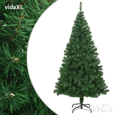 vidaXL Изкуствена коледна елха с гъсти клонки, зелена, 180 см, PVC(SKU:321035)