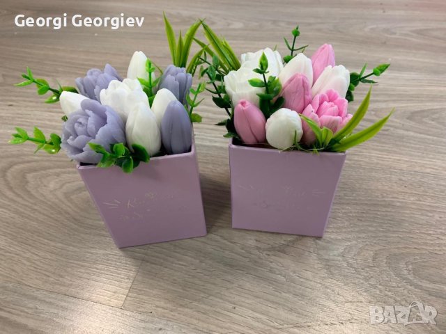 Цветя от глиц.сапун, снимка 7 - Изкуствени цветя - 37135788