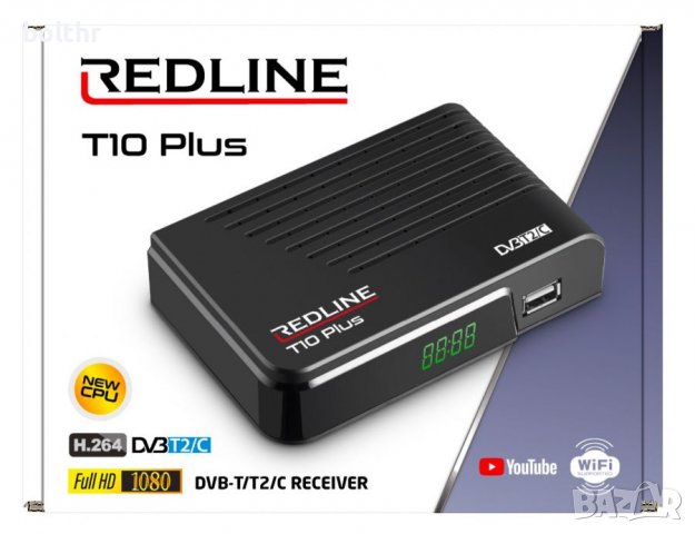 КОМБИНИРАН ПРИЕМНИК REDLINE T10 PLUS HD CABLE, КАБЕЛНА И ЕФИРНА ТЕЛЕВИЗИЯ, DVB-T/T2/C, снимка 2 - Приемници и антени - 39924510