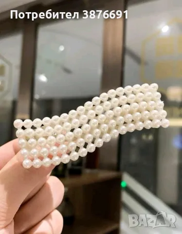 Елегантна фиба за коса френски стил с перли Chanel