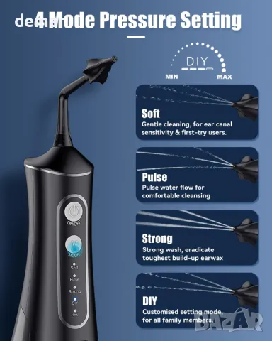 Комплект за премахване на ушна кал, безопасно електрическо промиване на уши, снимка 2 - Други - 47400414