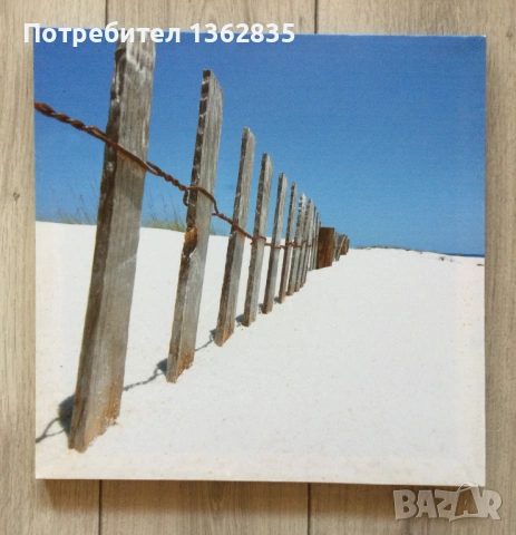 НОВА картина / репродукция / пано на морска плажна тематика 40 х 40 см