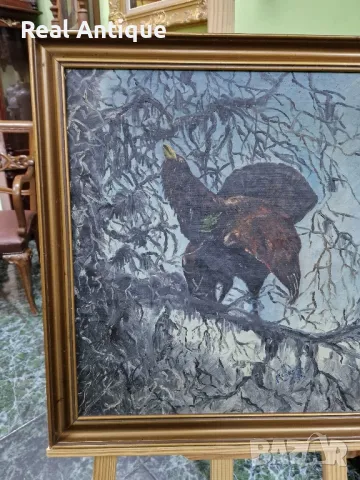 Стара уникална антикварна датска авторска картина масло върху платно , снимка 5 - Антикварни и старинни предмети - 48777752