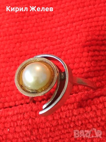 СРЕБЪРЕН ПЕРЛЕН РЕТРО АР НУВО СТИЛ ПРЪСТЕН СРЕБРО 925 с БЯЛА ПЕРЛА МАЙСТОРСКА ИЗРАБОТКА 26880