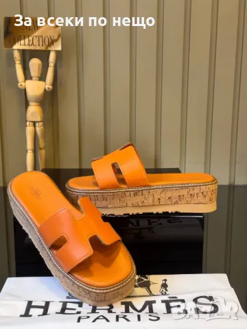 Hermes Дамски Чехли На Платформа Хермес Код E275, снимка 14 - Чехли - 50415370
