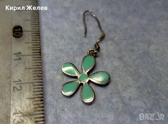 СВЕЖАРСКА ФЛОРАЛНА ЕМАЙЛИРАНА СРЕБЪРНА ОБЕЦА ЦВЕТЕ СРЕБРО 925 ПРОБА 48628