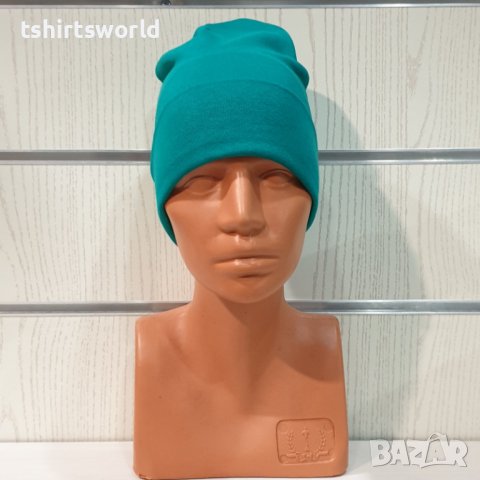 Нова дамска зимна шапка с подгъв в зелен цвят, снимка 8 - Шапки - 39325407