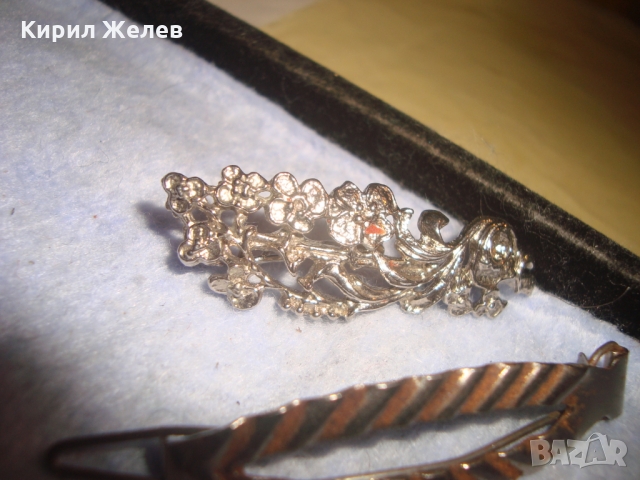 2 СТАРИ УКРАШЕНИЯ ПОСРЕБРЕНИ ВИНТИДЖ БИЖУТА ФЛОРАЛНА БРОШКА и ФИБА ШНОЛА 15383, снимка 8 - Други - 36064065