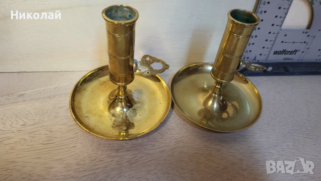 Стари,винтидж месингови свещници, Швеция, снимка 2 - Антикварни и старинни предмети - 42141812