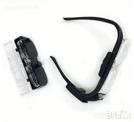 Бижутерски , нумизматични очила със сменяеми се лещи и 2 LED светлини, снимка 6 - Нумизматика и бонистика - 39809819