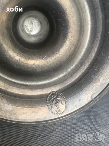 свещник тройка калаен , снимка 4 - Антикварни и старинни предмети - 51394530