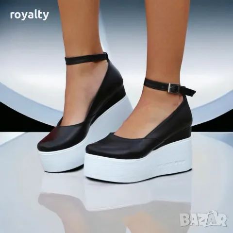 Обувки на платформа - Кожа