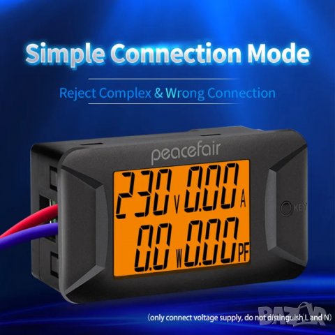 Волтметър за променлив ток Peacefair PZEM-028 / AC 40-400V 0-100A, снимка 4 - Друга електроника - 40123167