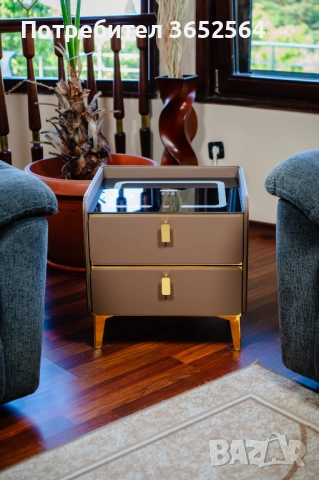 Смарт Шкаф: Моде GOLD LINE - безжично зареждане, Bluetooth стерео тонколона 20W, USB-A & USB-C, LED , снимка 3 - Шкафове - 52482555