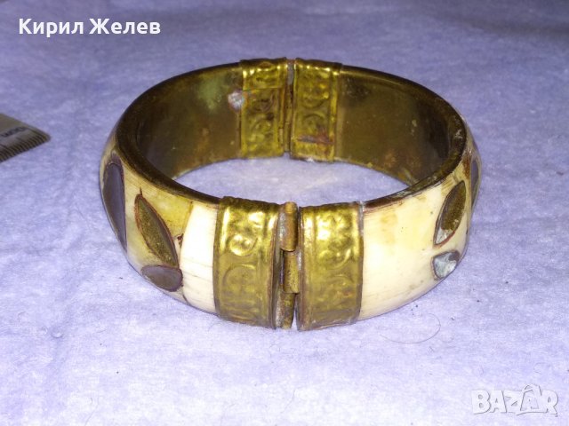 СТАРИННА БРОНЗОВА ТРАДИЦИОННА РЪЧНА ИЗРАБОТКА ТИБУТСКА ГРИВНА с КАМИЛСКА КОСТ с НУЖДА от ЩИФТ! 38336, снимка 8 - Антикварни и старинни предмети - 41265387