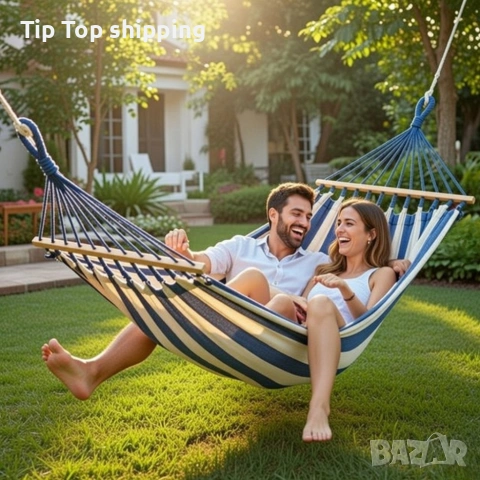 Хамак XXL с възглавница и чанта — максимален комфорт до 250 кг за релакс навън