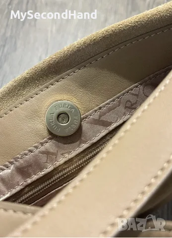 Furla vintage дамска чанта велур, снимка 4 - Чанти - 56237777