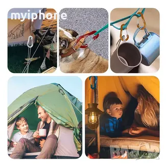 Мултифункционални алуминиеви карабинерчета за риболов и други 5 броя различни цветове 5 см., снимка 4 - Такъми - 48968073