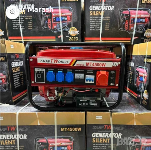 Четиритактов 3,5kW Генератор за ток KraftWorld – Агрегат с акумулатор и електростартер, снимка 6 - Генератори - 53647095