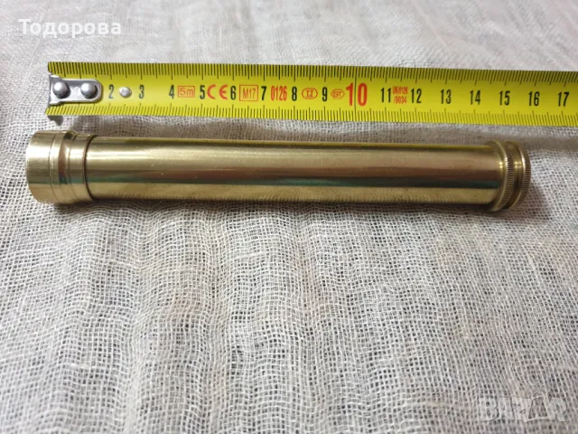 Телескопичен бронзов далекоглед, снимка 4 - Антикварни и старинни предмети - 48680539