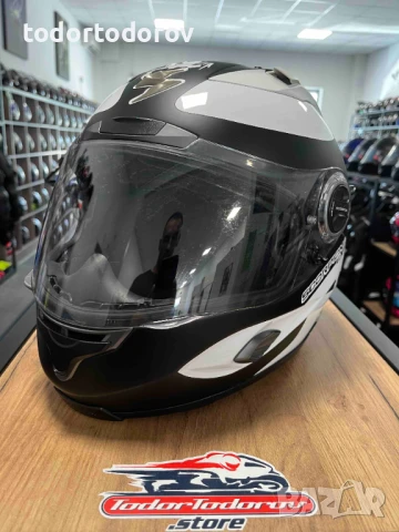 Мото каска за мотор SCORPION EXO 1000,L 59-60см. очила,като нова, снимка 1