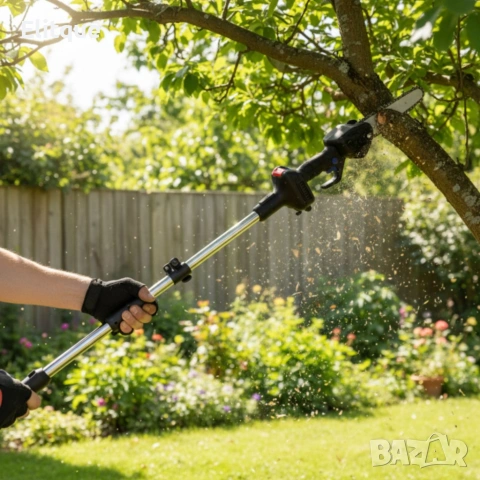 Акумулаторен мини верижен трион с телескопичен прът 21V , снимка 2 - Други инструменти - 53120729