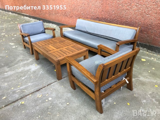 Масивна мебел ниско сядане 2 комплекта, снимка 9 - Дивани и мека мебел - 42152489