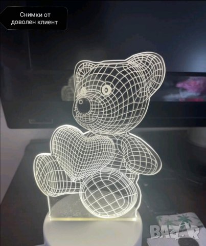 Лед нощна лампа мече със сърце за подарък , снимка 11 - Други - 41755283
