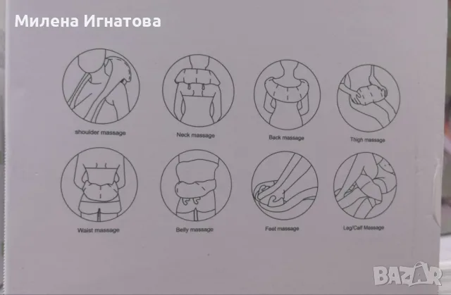 Акумулаторен масажор с топлина за врат,гръб,рамена,крака,за мускулна релаксация, снимка 2 - Масажори - 55955834